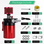 Universal Car Oil Catch Can Kit Polish Baffled Automotive Reservoir Tank 300ml with Breather Aluminum Compact Dual Cylinder