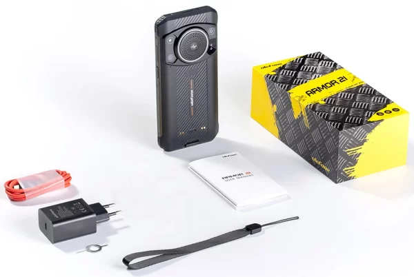 Ulefone Armor 21 Sonsuz Halo RGB Işık Halkası 122dB En Yüksek Hoparlör 9600mAh Pil Gece Görüşü IP68/IP69K