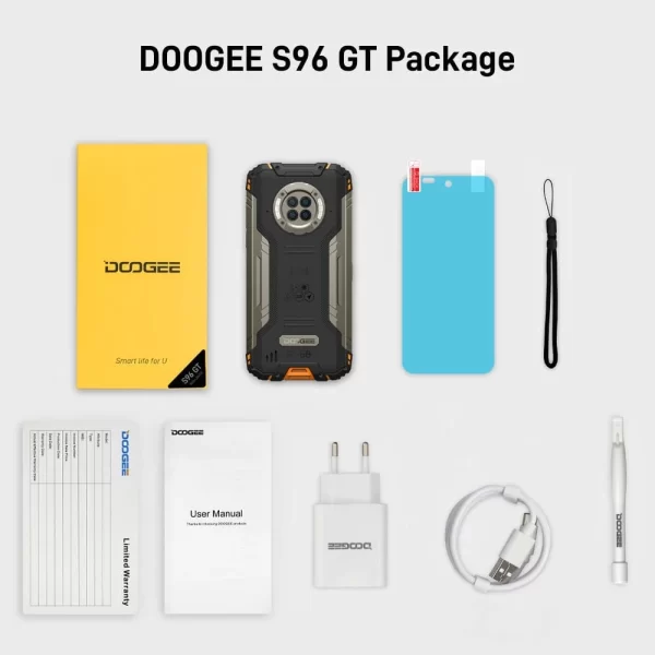 DOOGEE S96 GT 8GB+256GB AI Dörtlü Kamera 20MP Gece Görüş Güçlü 4K UHD Zırhlı Telefon