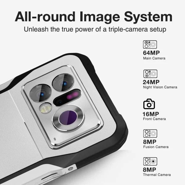 DOOGEE V20 Pro 1000m Yüksek Hassasiyetli Geliştirilmiş Termal Kamera 5G Zırhlı Telefon