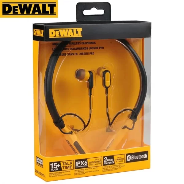 DEWALT Jobsite Pro kablosuz Bluetooth kulaklık Kristal Netliğinde Aramalar için Dahili Mikrofonlu