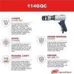 İngersoll Rand 114GQC Havalı Çekiç - Konik Zımbalı 3 PC Keski Seti