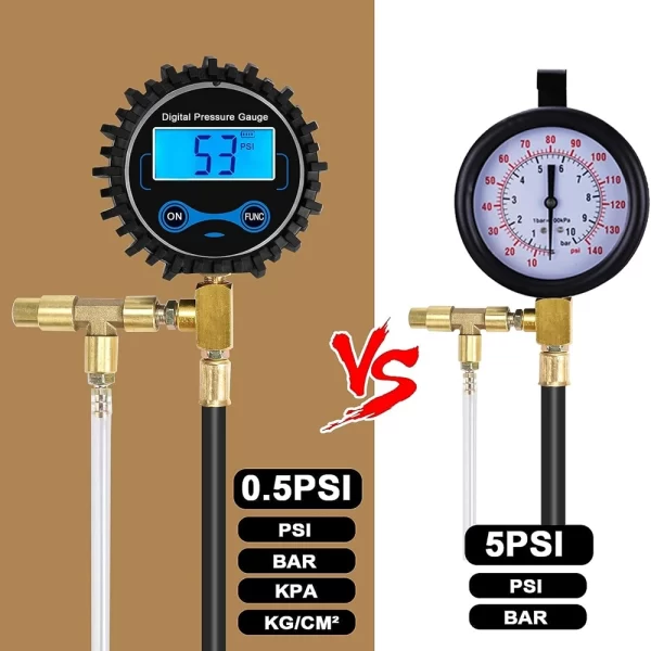Dijital Yakıt Enjeksiyon Basınç Test Kiti - Benzinli Motor için Yakıt Basınç Göstergesi 0-300 PSI Yakıt Basınç Test Kiti