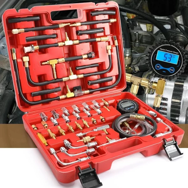 Dijital Yakıt Enjeksiyon Basınç Test Kiti - Benzinli Motor için Yakıt Basınç Göstergesi 0-300 PSI Yakıt Basınç Test Kiti