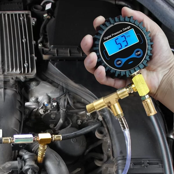 Dijital Yakıt Enjeksiyon Basınç Test Kiti - Benzinli Motor için Yakıt Basınç Göstergesi 0-300 PSI Yakıt Basınç Test Kiti