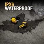 DEWALT Pro-X1 Gerçek Kablosuz Bluetooth Kulaklıklar Dış Mekan Çalışmaları için Premium Ses Kalitesi