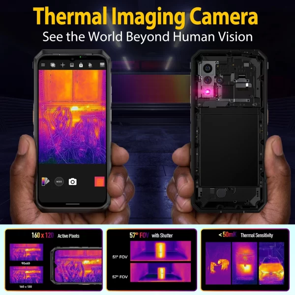 Ulefone Power Armor 18T Ultra 5G Zırhlı Telefon Termal Görüntü Kamerası 24 GB(12+12)+512 GB MTK Dimensity 7050 108 MP Kamera