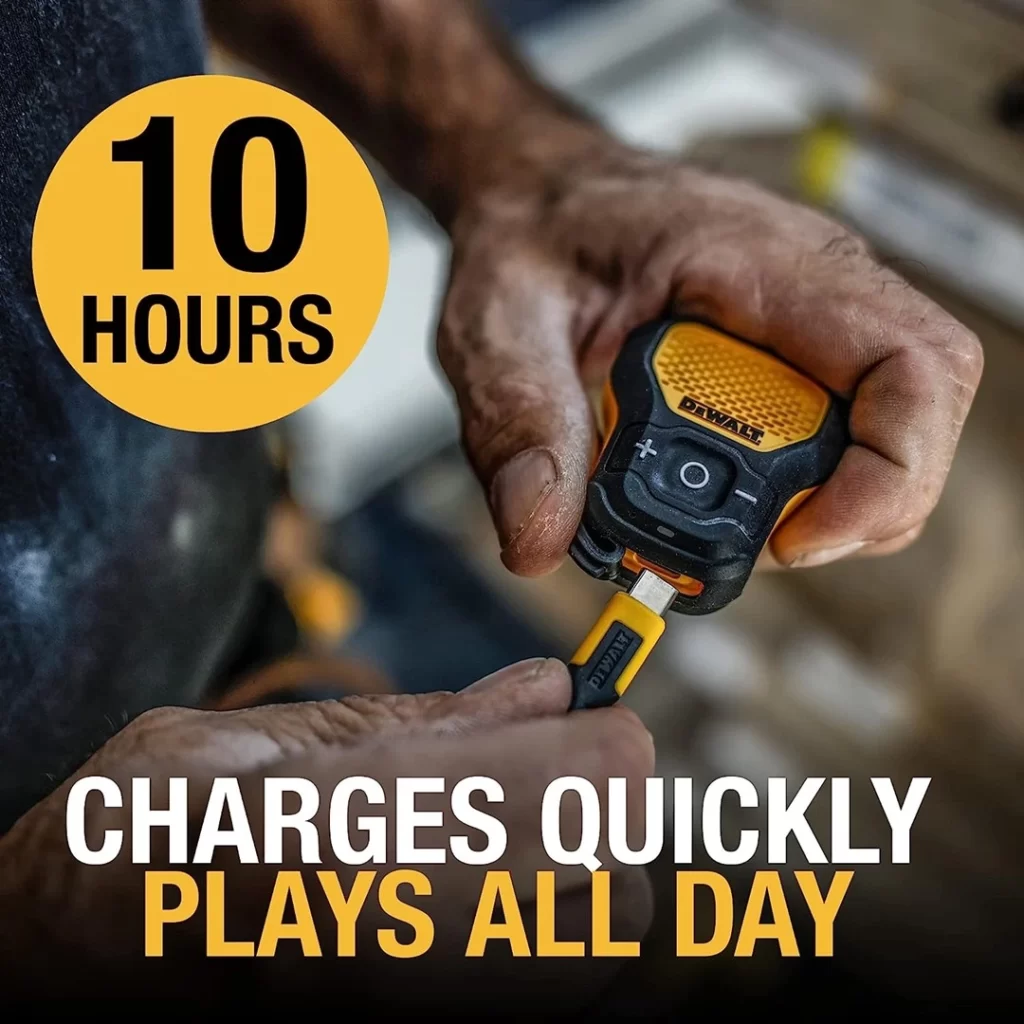 DEWALT-190 1148 DW2 Giyilebilir Bluetooth Hoparlör — Manyetik Klipsli Kablosuz Şantiye Pro Suya Dayanıklı