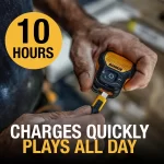 DEWALT-190 1148 DW2 Giyilebilir Bluetooth Hoparlör — Manyetik Klipsli Kablosuz Şantiye Pro Suya Dayanıklı