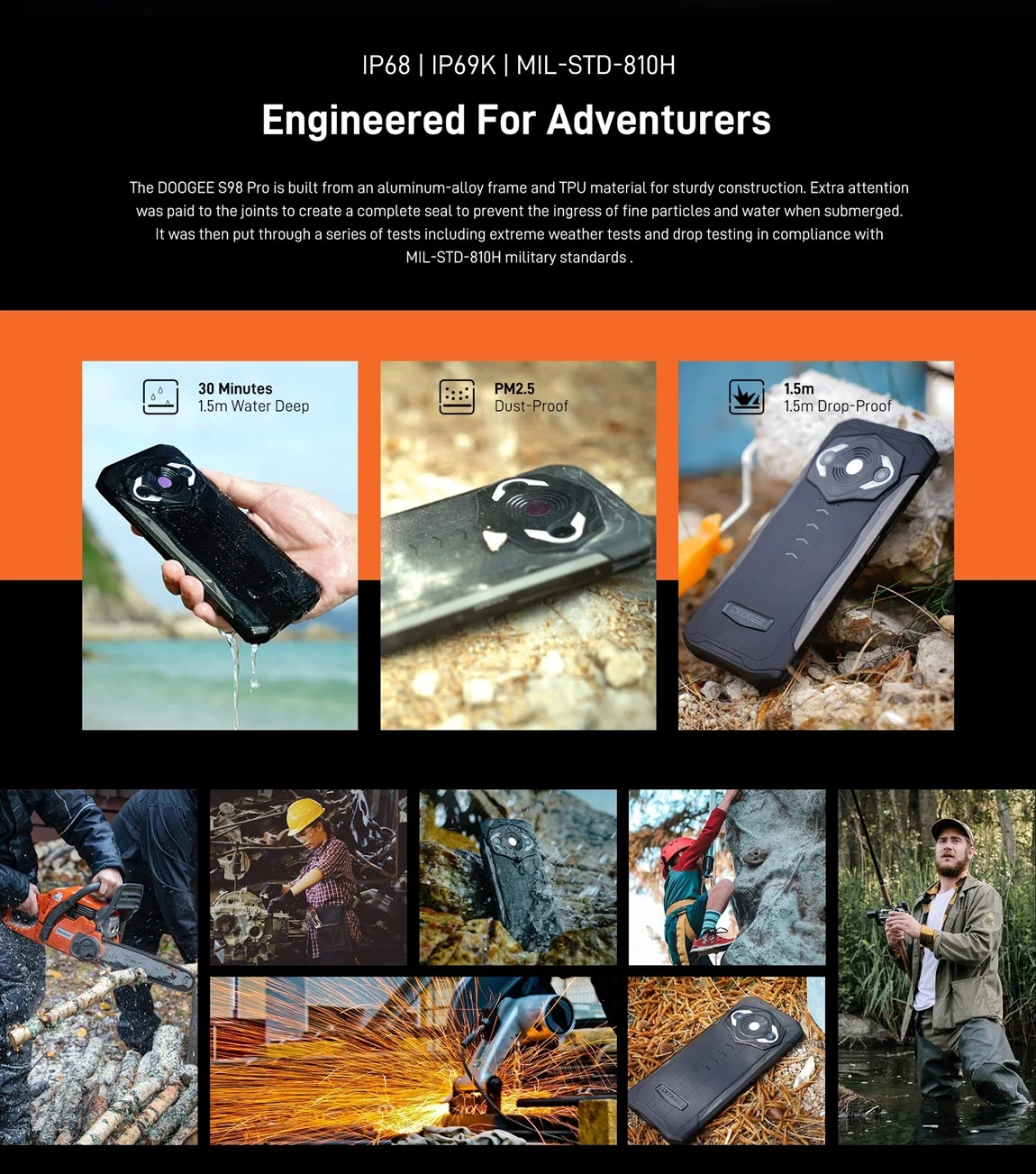 DOOGEE S98 Pro 8+256GB Geliştirilmiş Termal Kameralı Zırhlı Akıllı Telefon