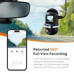 70mai Omni Araç Kamerası 360° Dönen, Üstün Gece Görüşü, Dahili 128 GB eMMC Depolama, Hızlandırılmış Kayıt