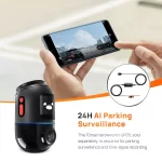 70mai Omni Araç Kamerası 360° Dönen, Üstün Gece Görüşü, Dahili 128 GB eMMC Depolama, Hızlandırılmış Kayıt