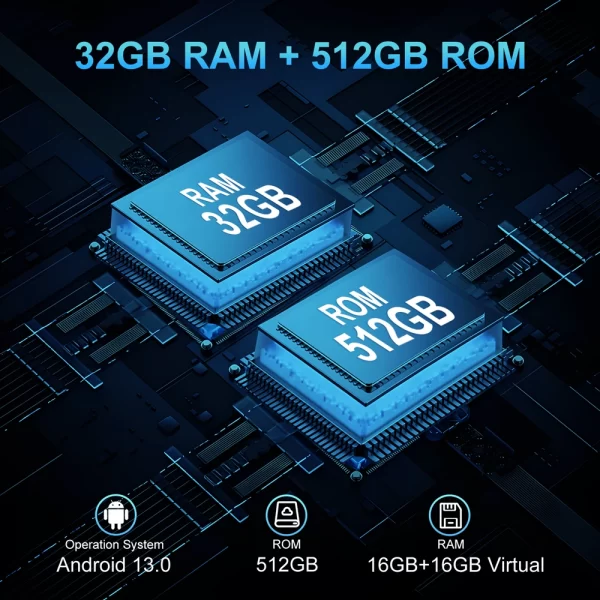 TANK 3 - 23800mAh Büyük Batarya 5G Sağlam Akıllı Telefon 32GB RAM 16GB +16GB