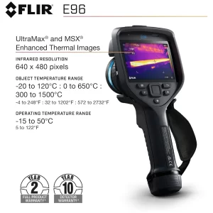 FLİR E96 42° Lensli Gelişmiş Termal Görüntüleme Kamerası, 640x480, -20°C ila +1500°C