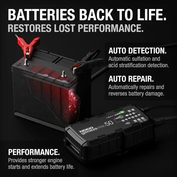 NOCO GENİUSPRO50 6V/12V/24V 50 Amp Akıllı Akü Şarj Cihazı