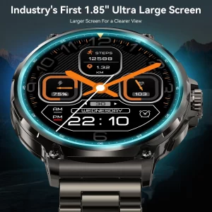 Amaztim Power Akıllı Saat 1.85 inç HD Ultra Geniş Ekran Uzun Süreli Ekstra Uzun Pil Bluetooth Çağrısı