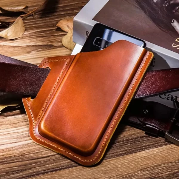El Yapımı Deri Telefon Kılıfı Evrensel Uyumlu Deri Telefon kılıfı