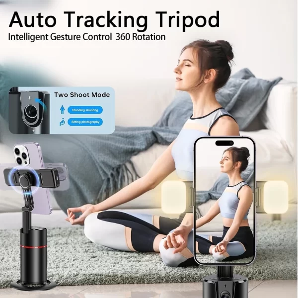 Yapay Zeka Hareket Kontrolüne Sahip Otomatik Yüz Takip Telefon Tutucu