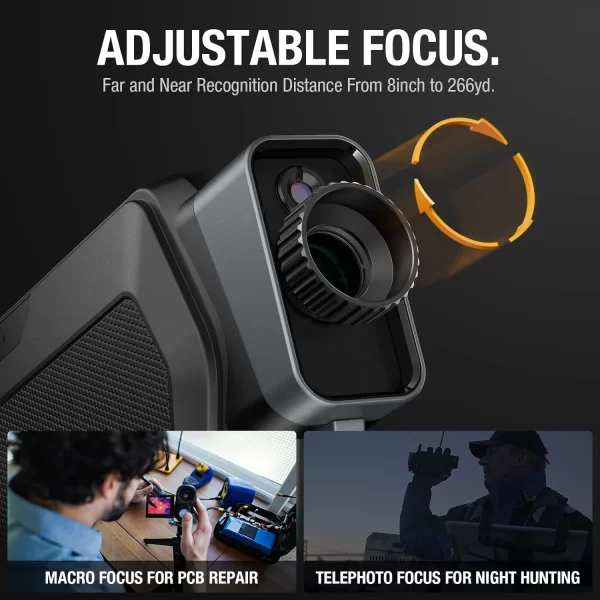 Teslong 256x192 İR Kızılötesi Termal Monoküler, 3,5 "Flip-Out LCD Monitör