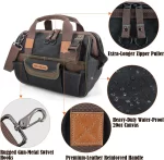 Kanvas 30 Cepli 14 İnç Mumlu Kanvas alet çantaları Ağır Hizmet tipi