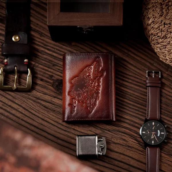 Erkekler İçin El Yapımı Kişiselleştirilmiş Cüzdan Rfid NFC Güvenlik Engelleme Özellikli