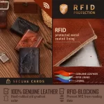 Erkekler İçin El Yapımı Kişiselleştirilmiş Cüzdan Rfid NFC Güvenlik Engelleme Özellikli