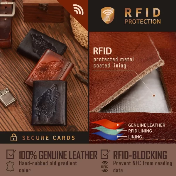Erkekler İçin El Yapımı Kişiselleştirilmiş Cüzdan Rfid NFC Güvenlik Engelleme Özellikli