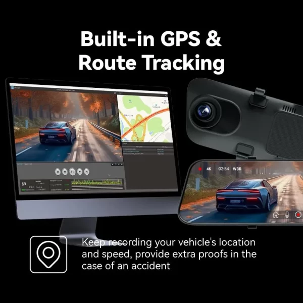 P12 Pro 4K Ayna Araç Kamerası, 12'' Dikiz Aynası Kamerası, ADAS ve BSD