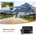 70mai A800S Gerçek 4K Araç Kamerası Çift Kamera Sony IMX415, Ön ve Arka, Dahili GPS, Süper Gece Görüşü, 3 inç IPS LCD, Park Modu, ADAS, Döngü Kayıt, iOS/Android Uygulama Kontrolü