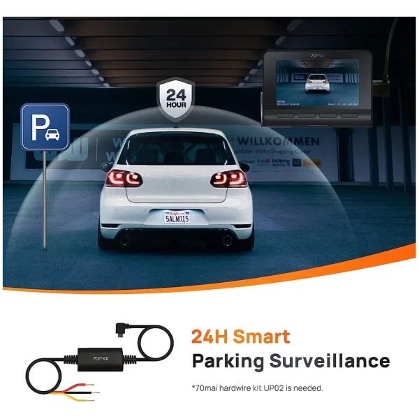 70mai A800S Gerçek 4K Araç Kamerası Çift Kamera Sony IMX415, Ön ve Arka, Dahili GPS, Süper Gece Görüşü, 3 inç IPS LCD, Park Modu, ADAS, Döngü Kayıt, iOS/Android Uygulama Kontrolü