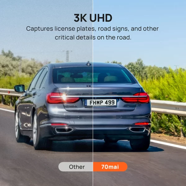 70mai S500 Dikiz Aynası Kamera Dokunmatik Ekranlı Süper Kapasitörlü