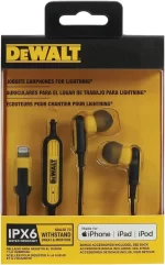 DEWALT Kablolu Kulaklık iOS iPhone Uyumlu Apple Tarafından Sertifikalandırılmıştır
