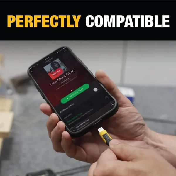 DEWALT Kablolu Kulaklık iOS iPhone Uyumlu Apple Tarafından Sertifikalandırılmıştır