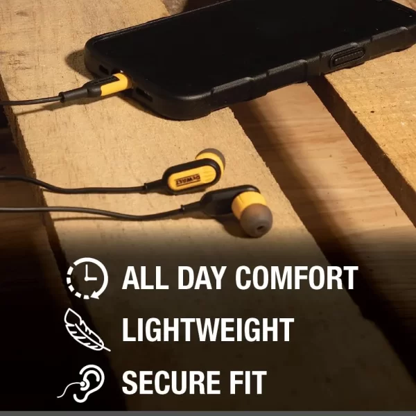 DEWALT Kablolu Kulaklık iOS iPhone Uyumlu Apple Tarafından Sertifikalandırılmıştır