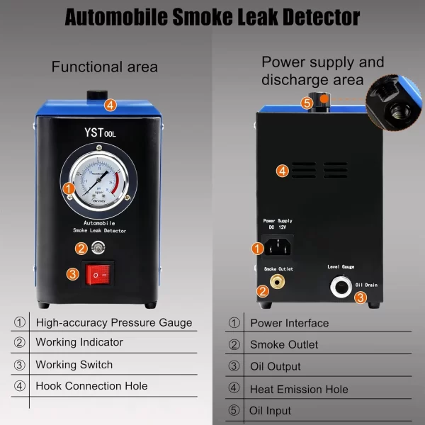 Duman Kaçağı Test Dedektörü Makinesi Seti 12V EVAP Kaçak Test Cihazı