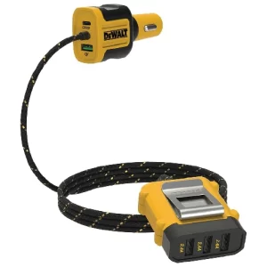 DEWALT 5 Portlu Ön ve Arka Koltuk Mobil USB PD 72W Araç Şarj Adaptörü