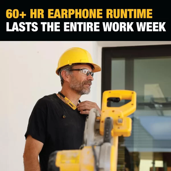 DEWALT 2'si 1 Arada Boyun Askılı Bluetooth Kulaklık Dahili Hoparlörler