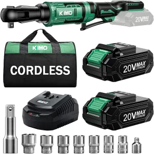KIMO 20V Akülü Cırcır Anahtarı 3/8 Set 74 Ft-lbs 400 RPM Elektrikli Cırcır Anahtarı