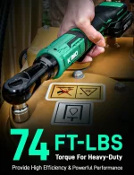 KIMO 20V Akülü Cırcır Anahtarı 3/8 Set 74 Ft-lbs 400 RPM Elektrikli Cırcır Anahtarı