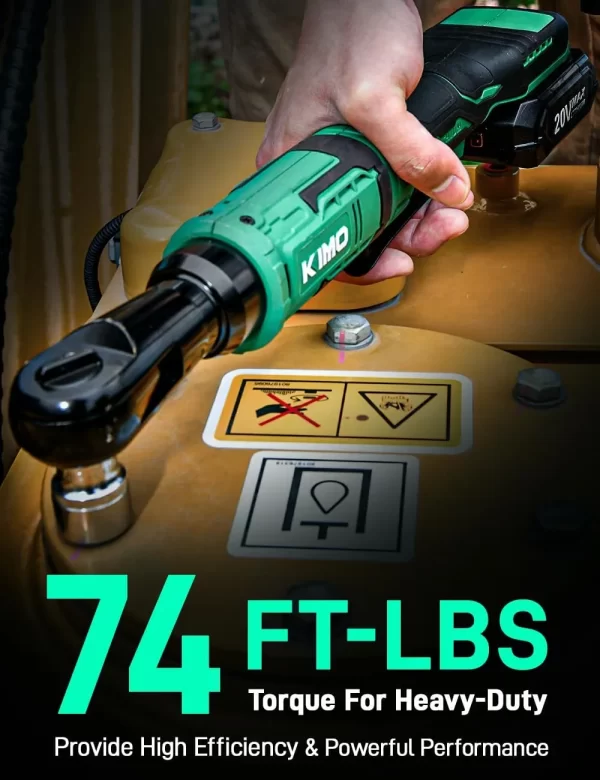 KIMO 20V Akülü Cırcır Anahtarı 3/8 Set 74 Ft-lbs 400 RPM Elektrikli Cırcır Anahtarı