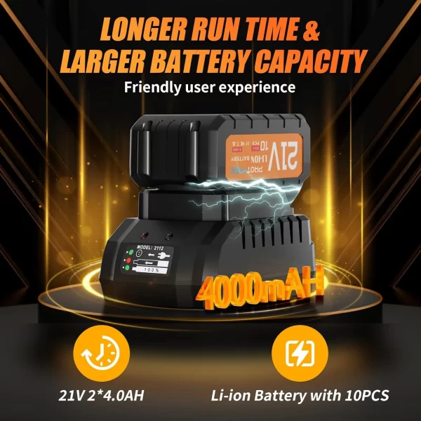 Protmex Darbeli Şarjlı 700 NM 3300RPM Fırçasız Yüksek Torklu Darbeli Motor