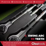 Olsa Tools 90T Döner Başlı Cırcırlı Anahtar Seti, 3 Parça