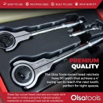 Olsa Tools 90T Döner Başlı Cırcırlı Anahtar Seti, 3 Parça
