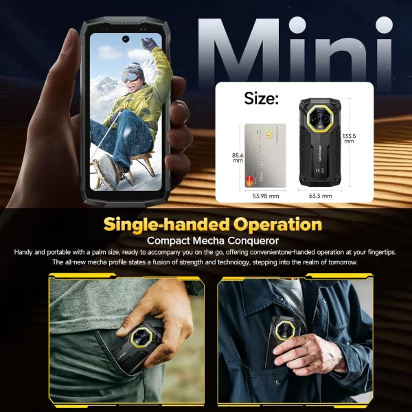 Ulefone Armor Mini 20 Pro 5G 16 GB + 256 GB 6200 mAh, 64 MP Gece Görüşü