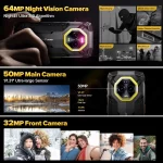 Ulefone Armor Mini 20 Pro 5G 16 GB + 256 GB 6200 mAh, 64 MP Gece Görüşü