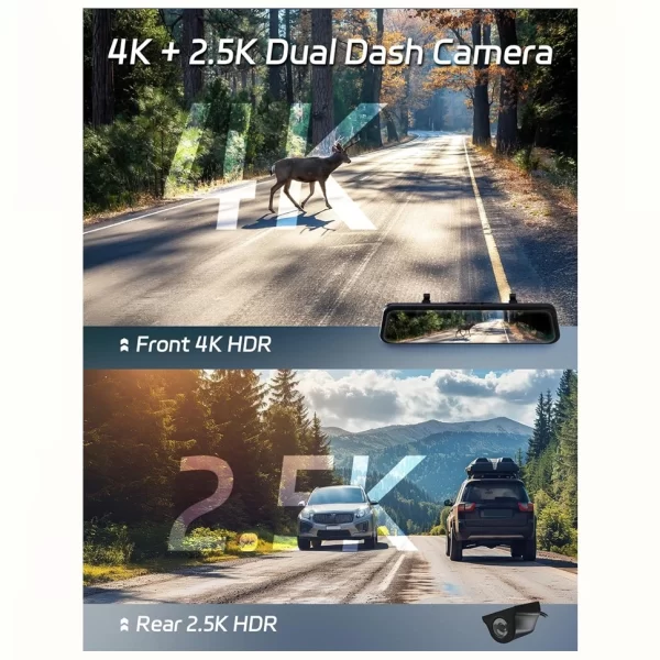 P12 Pro Max 4K+2.5K Dikiz Aynası Kamerası 5G WiFi'lı 12"