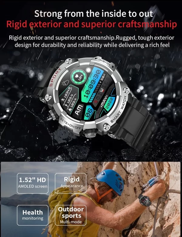 T96 Kulaklıklı Akıllı Saat 1.52" HD Ekranlı 3'ü 1 Arada Bluetooth Saat