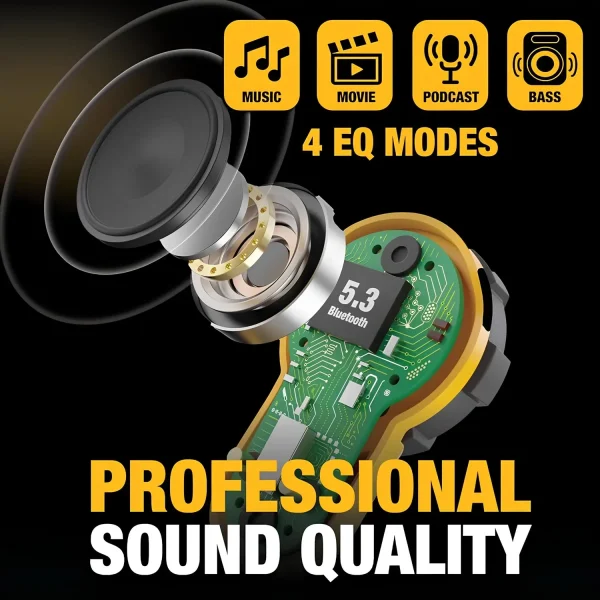 Dewalt Ağır Hizmet Bluetooth İşyeri Pro X2 ANC Gerçek Kablosuz Kulaklık