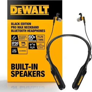 Dewalt Ağır Hizmet Tipi Siyah Sürüm 2'si 1 Arada Boyun Askılı Bluetooth Kulaklık