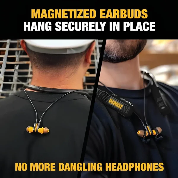 Dewalt Ağır Hizmet Tipi Siyah Sürüm 2'si 1 Arada Boyun Askılı Bluetooth Kulaklık
